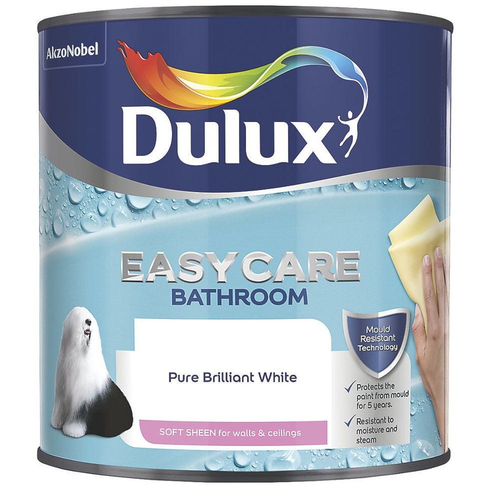 Dulux Easycare Bathroom Paint Pure Brilliant White 2.5Ltr