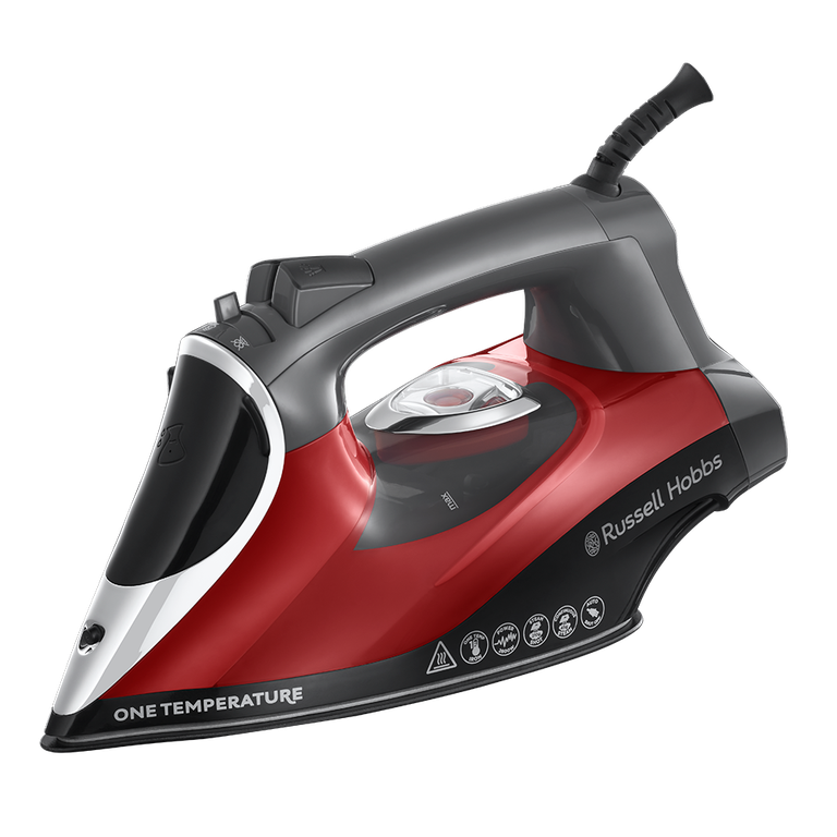 Russell Hobbs 25090 One Temperature Steam Iron, 2600 W, Red/Black