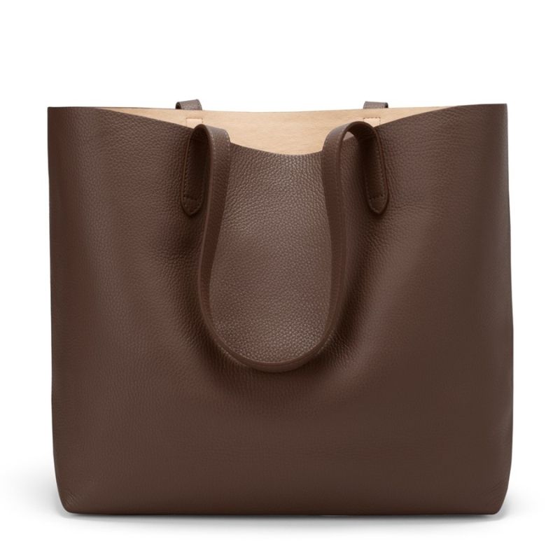 Tall structured leather online tote