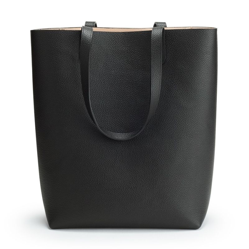 Tall Structured Leather Tote 