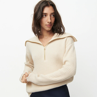 Collection ribbed cashmere half-zip sweater