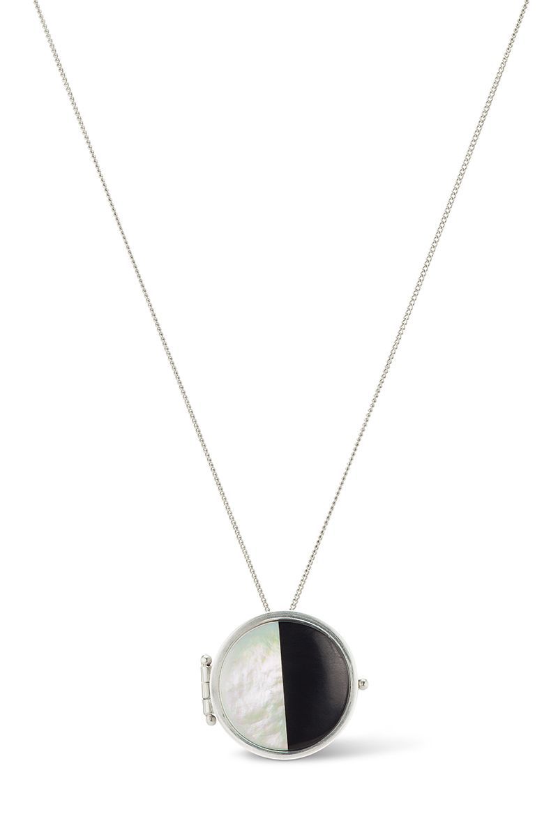 Sophie Ratner Diamond Encrusted Love Lock Necklace in White