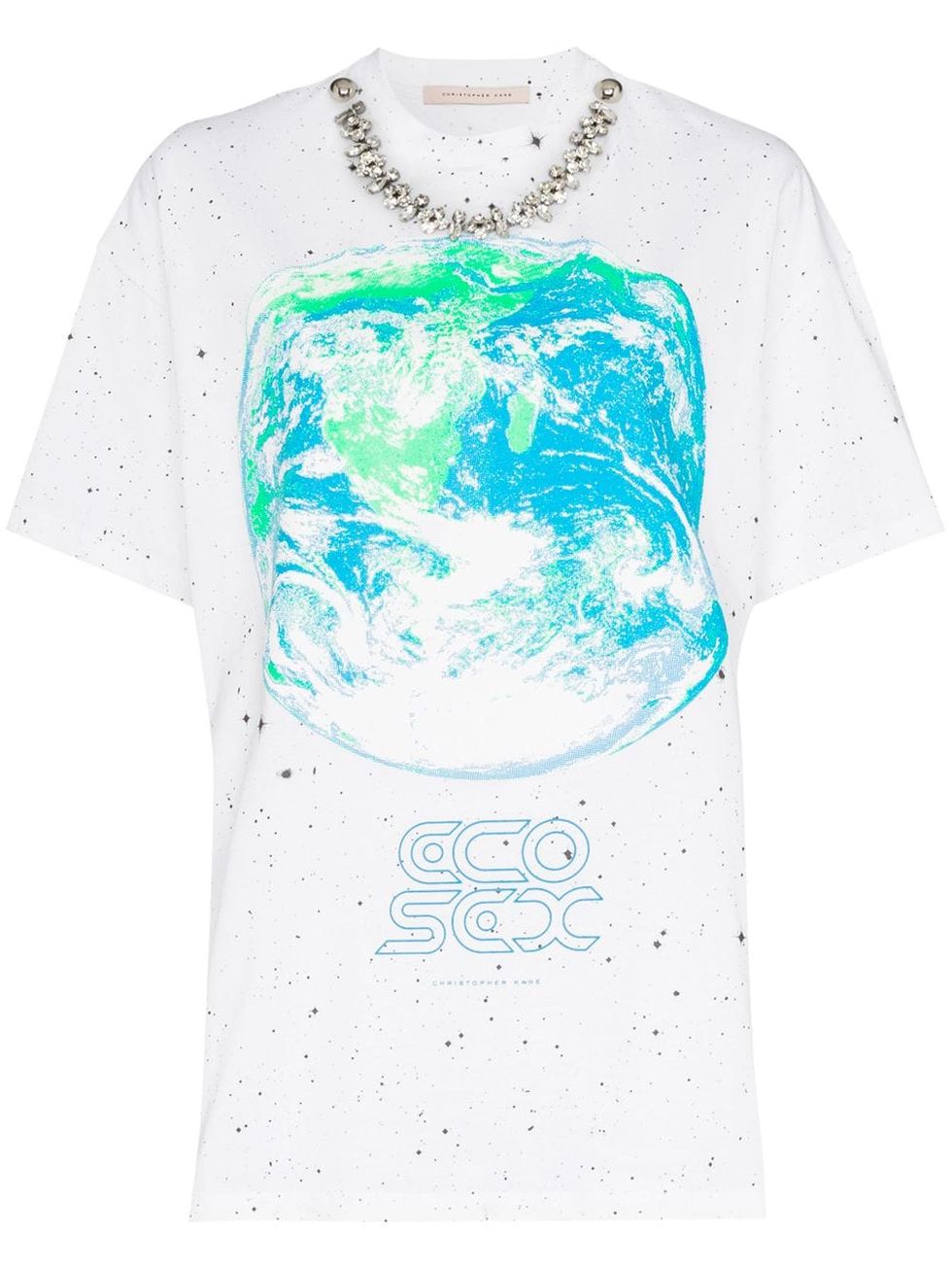 Christopher Kane 水鑽裝飾地球印花T恤