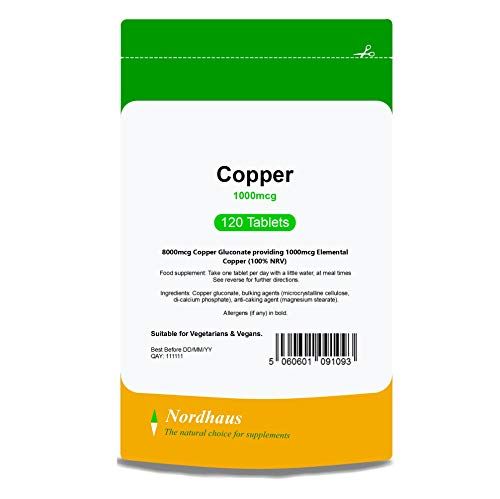 Copper 1000mcg - 120 Tablets