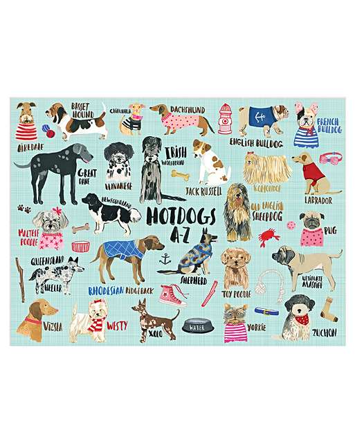 Hot Dogs A-Z 1000 Piece Jigsaw Puzzle, £14.99