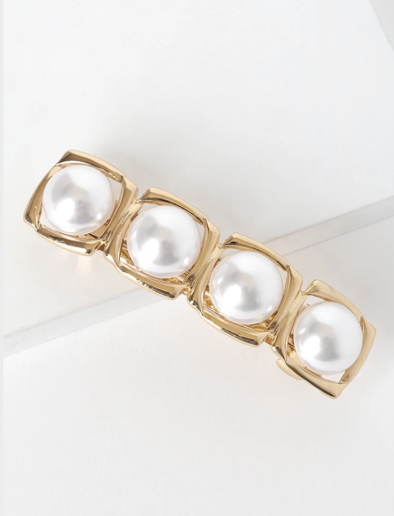 Chelsea Gold and Pearl Hair Clip