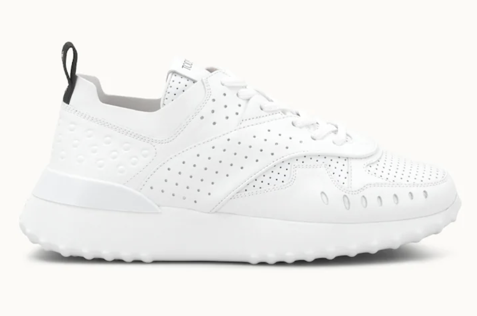 white leather sports shoes