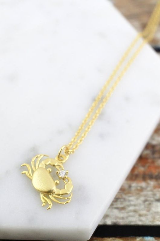 Crab charm necklace