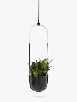 Umbra Bolo Hanging Planter, Black/Brass