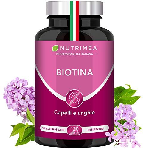 Biotina Trattamento 4 Mesi • 120 capsule • Zinco Selenio Vitamina B7 • Unghie Acceleratore Crescita Capelli • 900% VNR • Registrata Ministero Salute