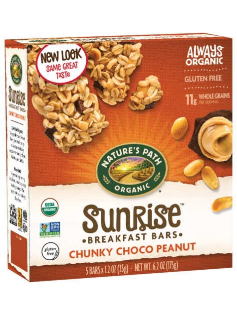 Chunky Choco Peanut Sunrise Breakfast Bars