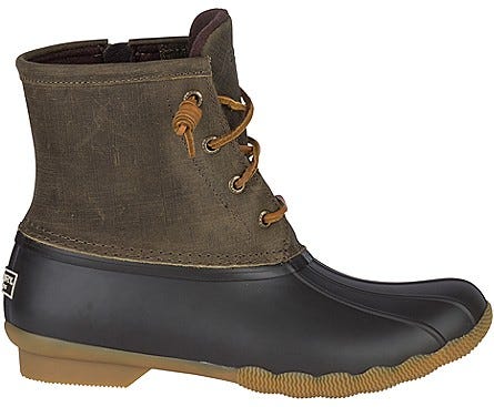 sperry duck boots brown olive