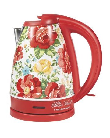 The Pioneer Woman Floral Red Electric Kettle