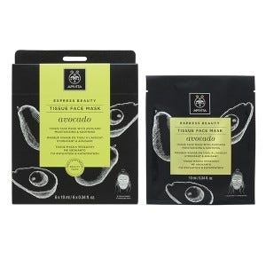 Mascarilla facial de tejido con aguacate - hidratante y calmante