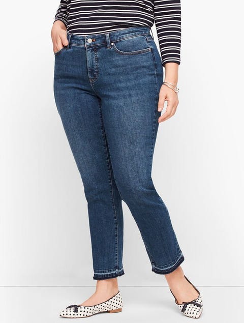 best plus size jeans for big belly and skinny legs