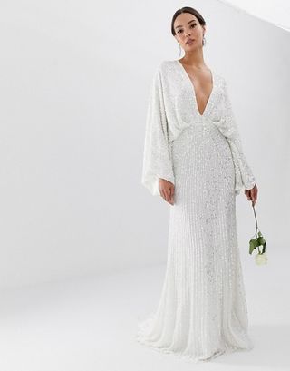 ASOS EDITION sequin kimono sleeve wedding dress