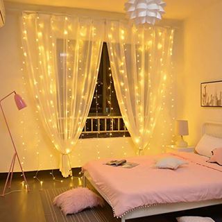 10 Ft Window Curtain Icicle String Lights with Remote & Timer