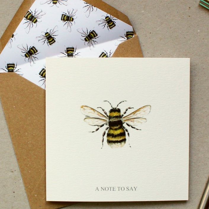 Hand Finished Bumble Bee Stationery Set Letter Writing Set Designed With Optional Stationery Wallet By CottageRts Lovely Birthday Present