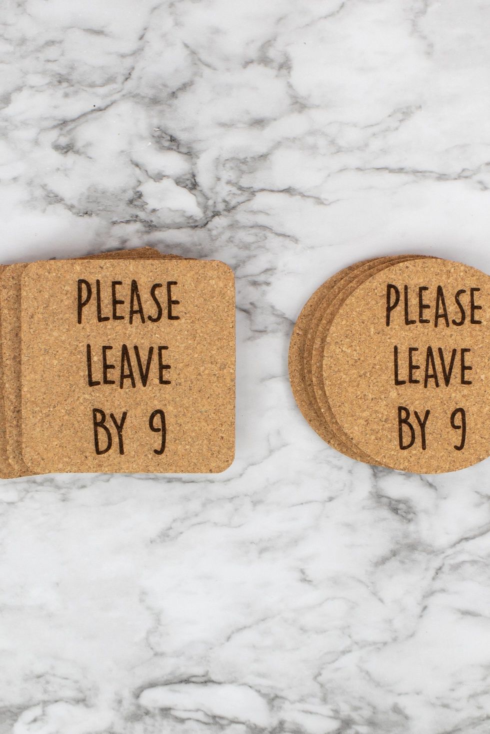 Please Leave By 9 Coasters Cork