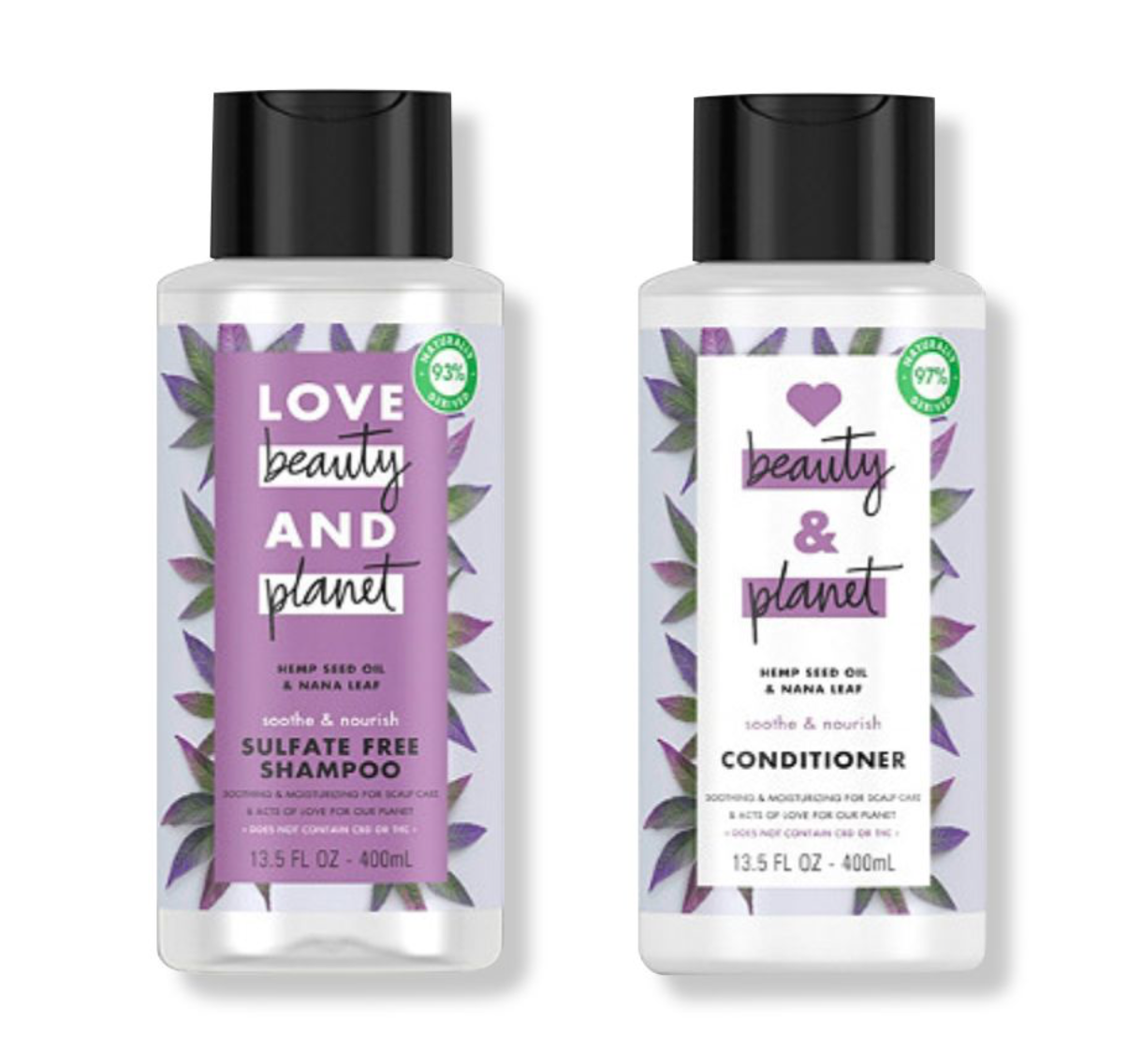  Love Beauty and Planet Hemp Seed Oil & Nana Leaf Soothe & Nourish Shampoo & Conditioner