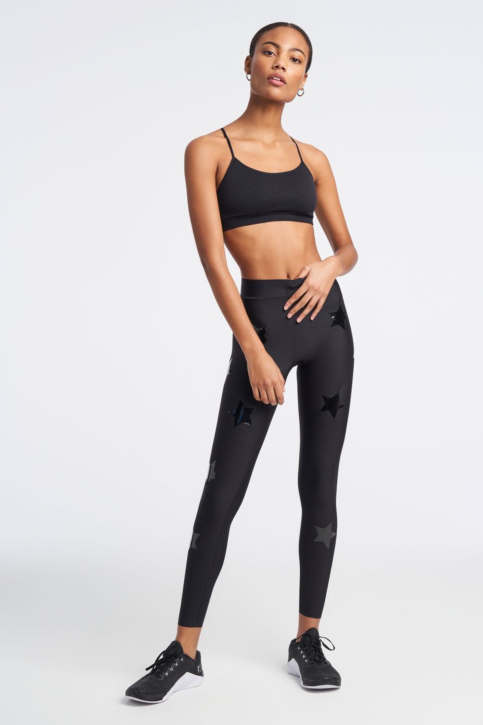 Black openwork sports Cellutex leggings for women