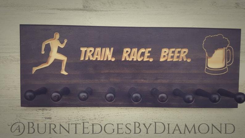 Train. Race. Beer. Medal Holder