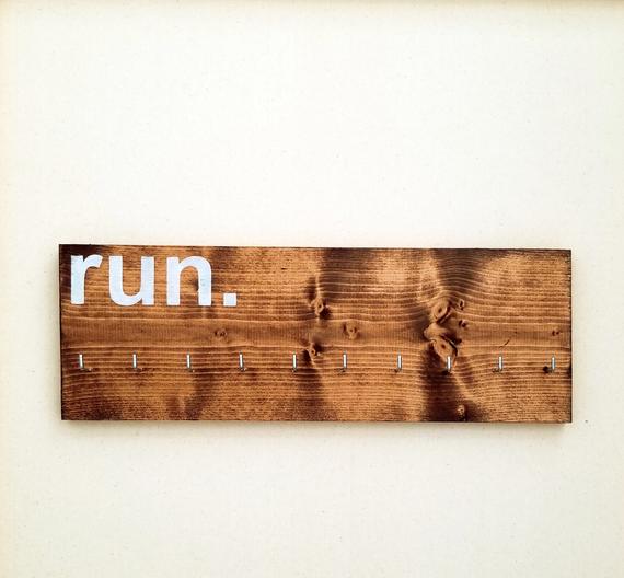 Rustic Wood Running Medal Holder