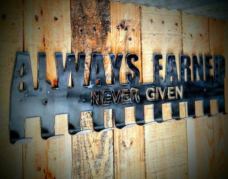 Always Earned Running Medal Display