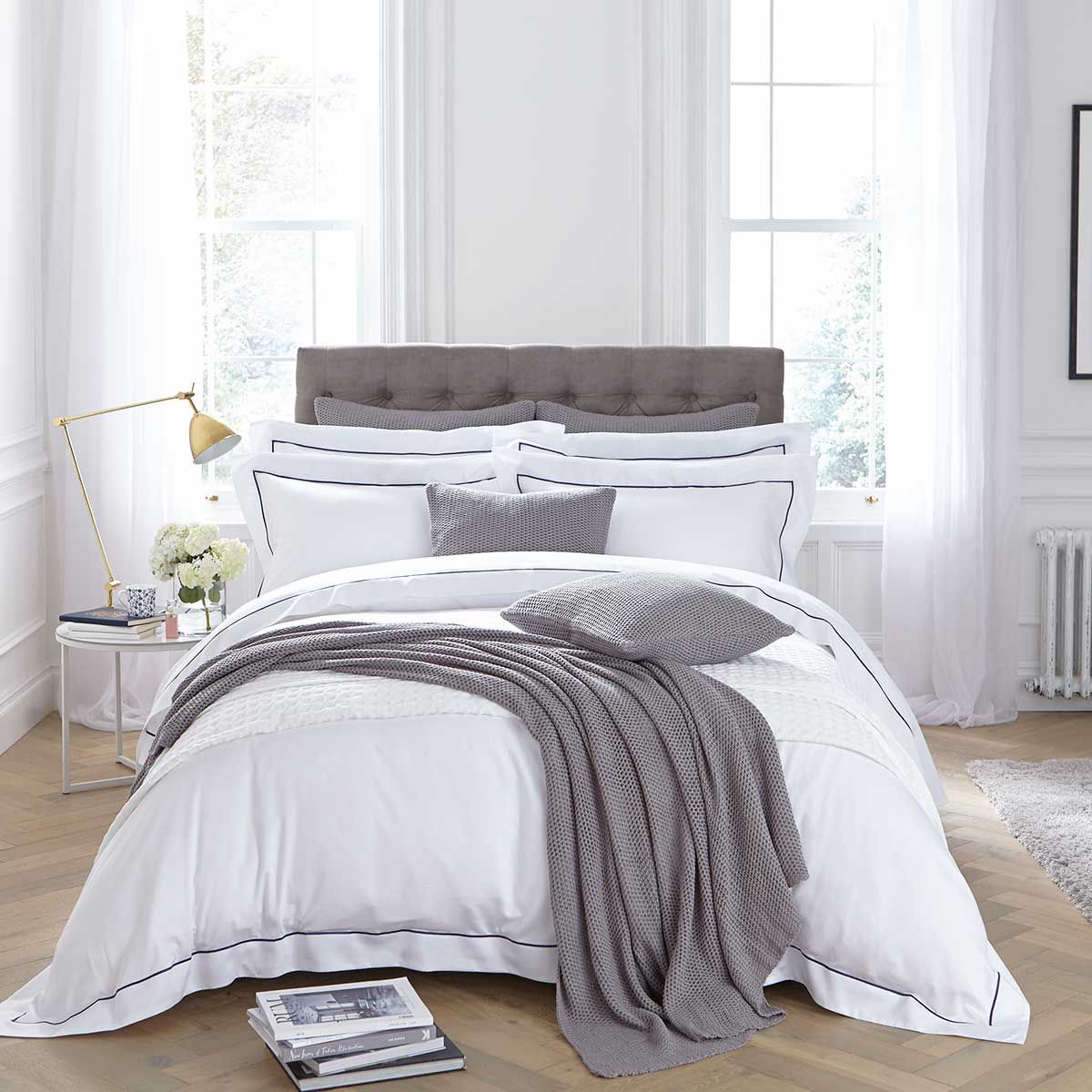 New Egyptian Cotton 1500TC UK Bedding Linen collection All UK Size White Solid 