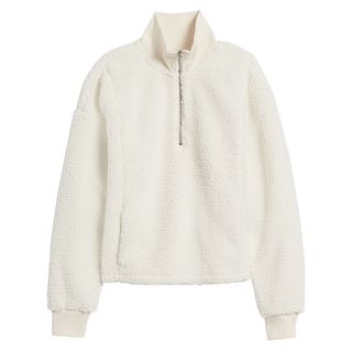 Sherpa Fleece Zip-Up Pullover