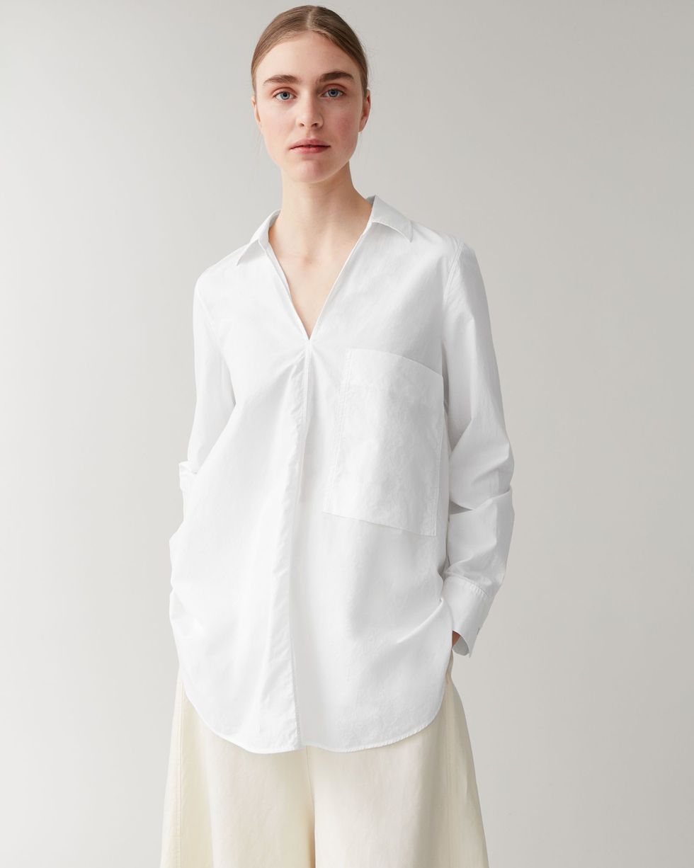 Oversize A-line cotton shirt