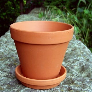 Terracotta Plant Pots With Saucers, pack of 10