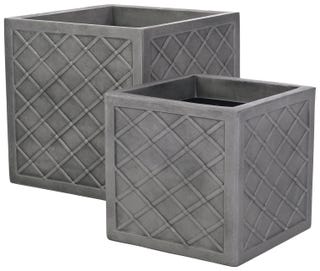 Square Lazio Planters, Set of 2