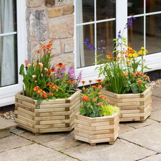 Marford Hexagonal Garden Planter, set of 3