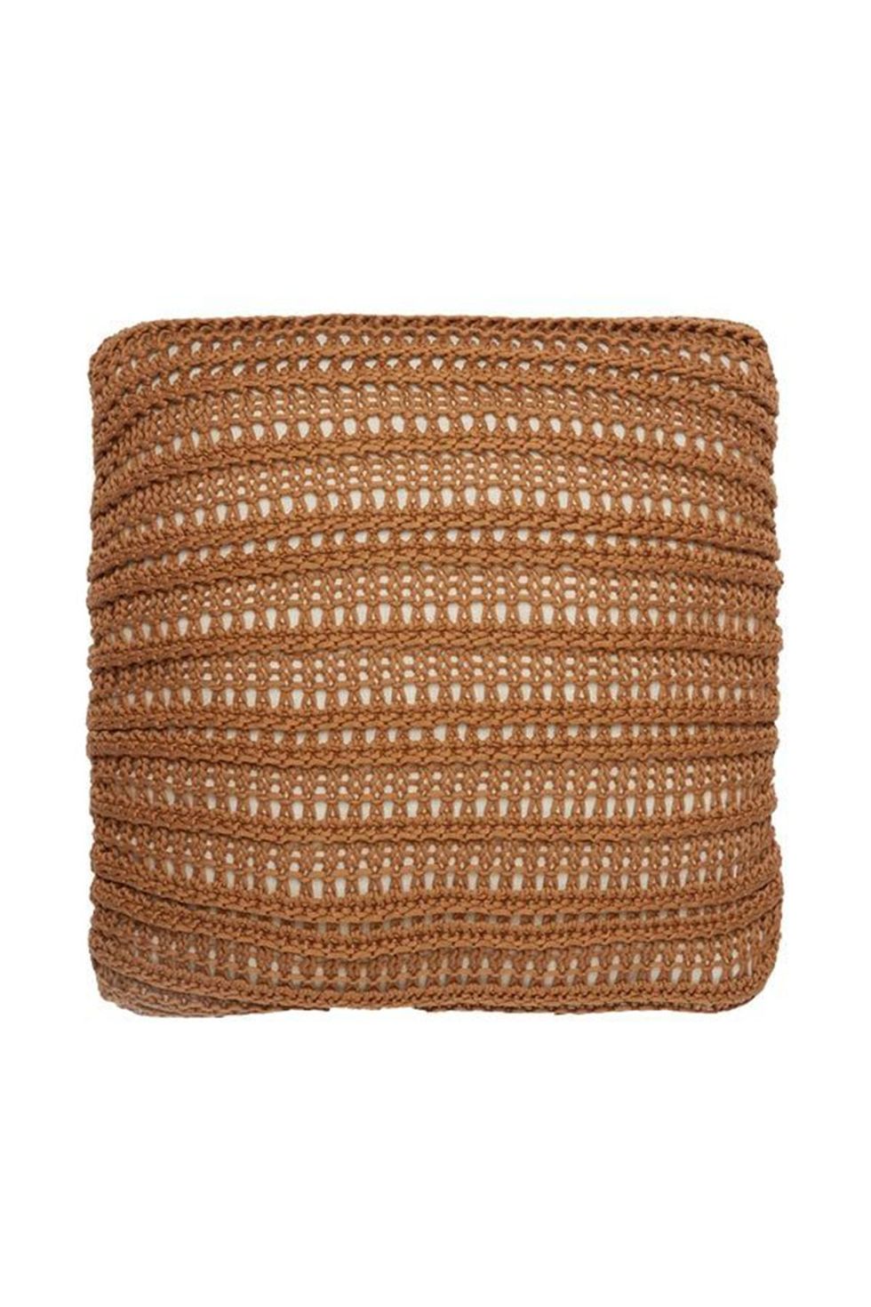 Ribbed Lace-Knit Cotton Cushion