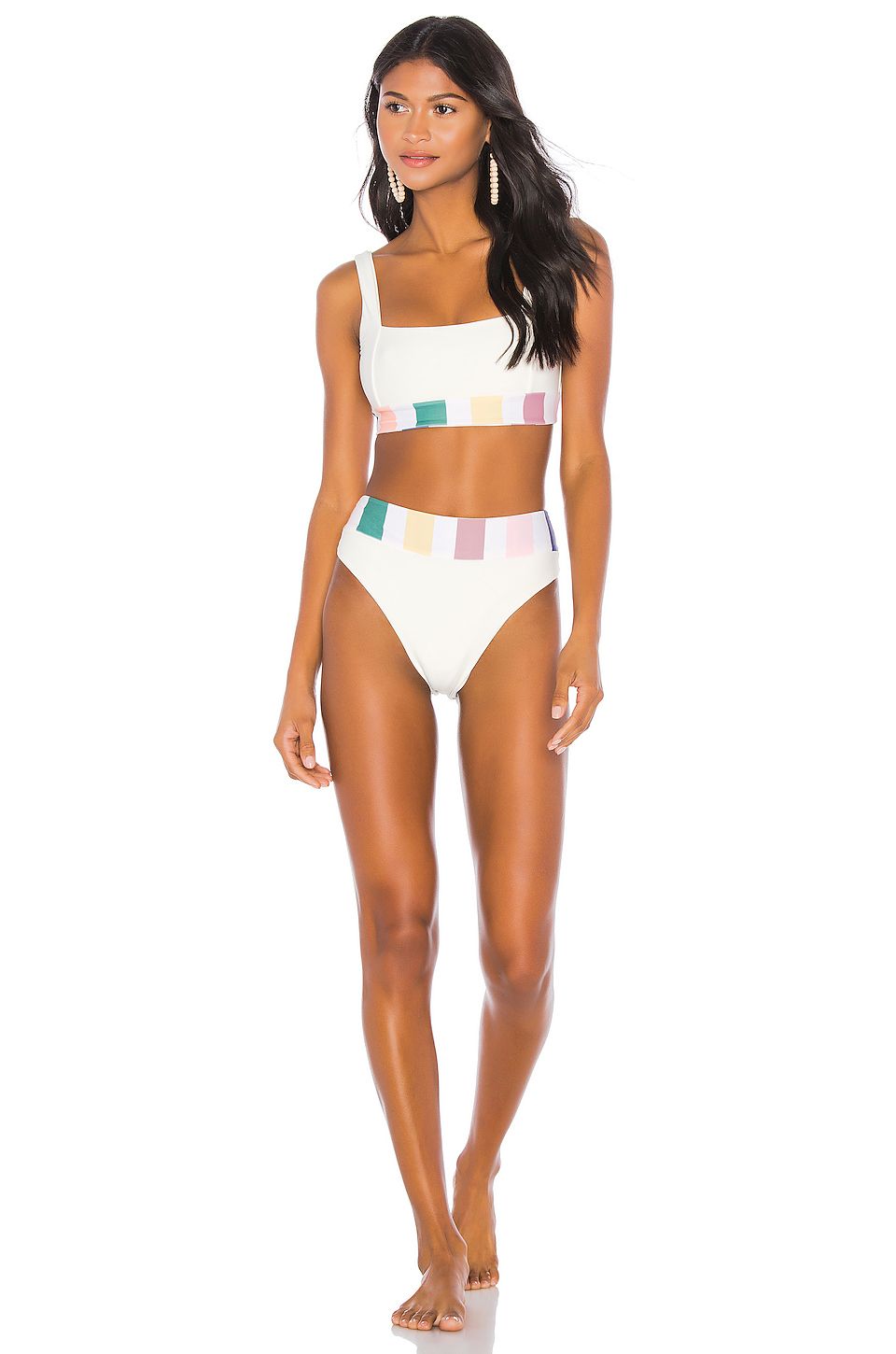 tankini top and high waisted bottoms