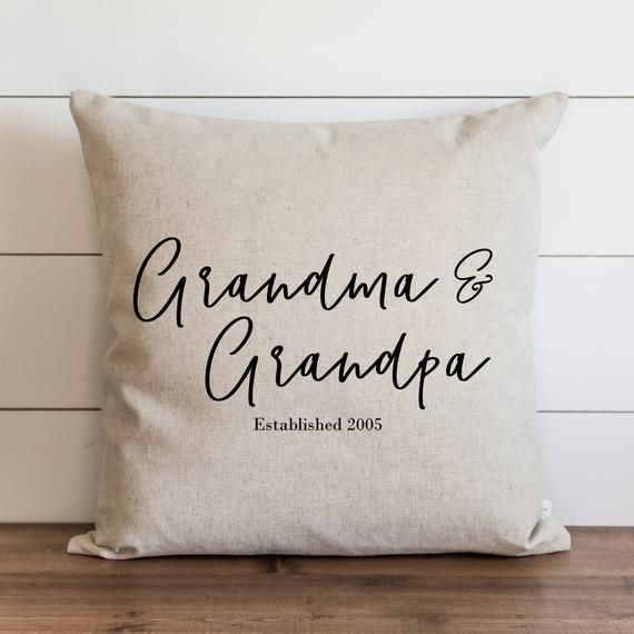 Grandma and Grandpa Pillow Cover