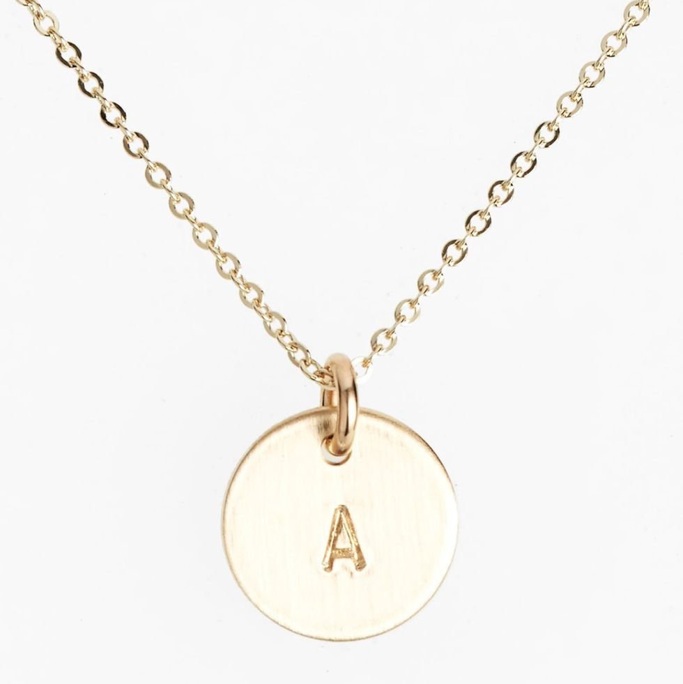 14k-Rose Gold Fill Initial Mini Disc Necklace