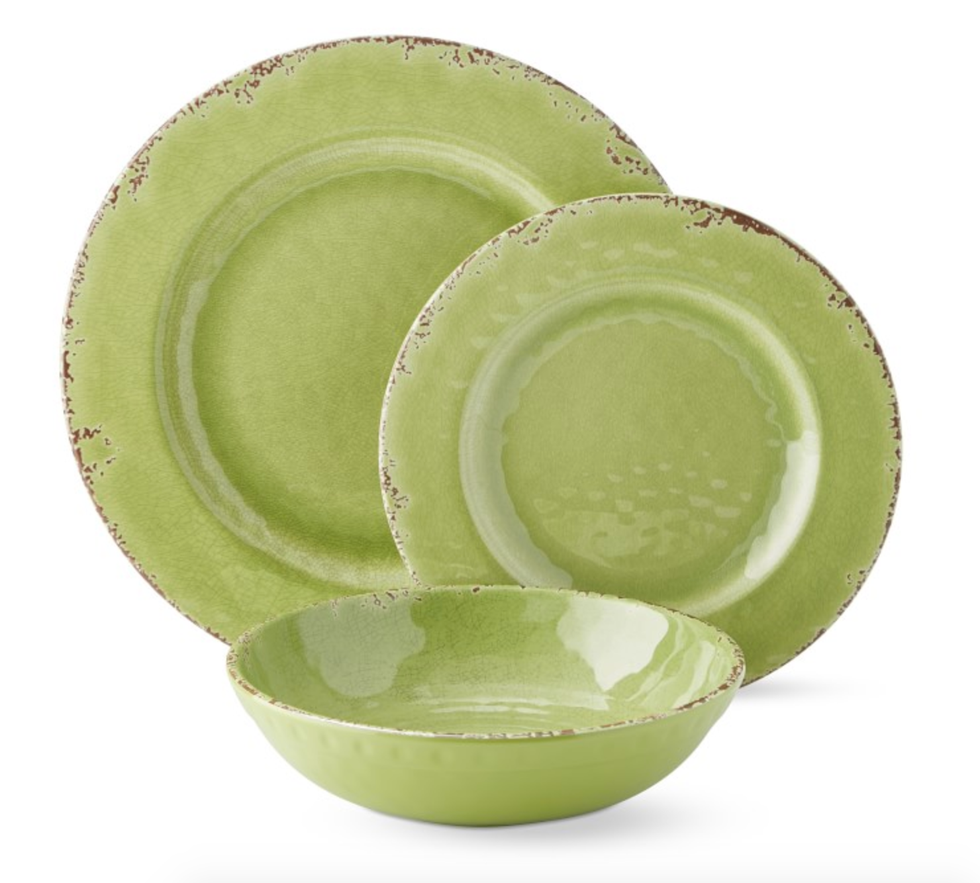 Rustic Outdoor Melamine 12-Piece Dinnerware Set