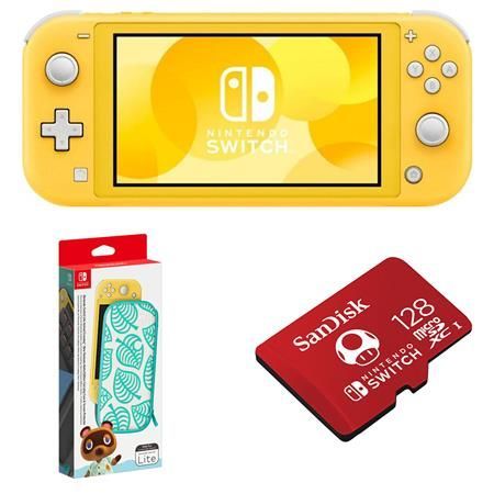 Lite Yellow Bundle With Animal Crossing Edition Carrying Case & Nintendo SanDisk