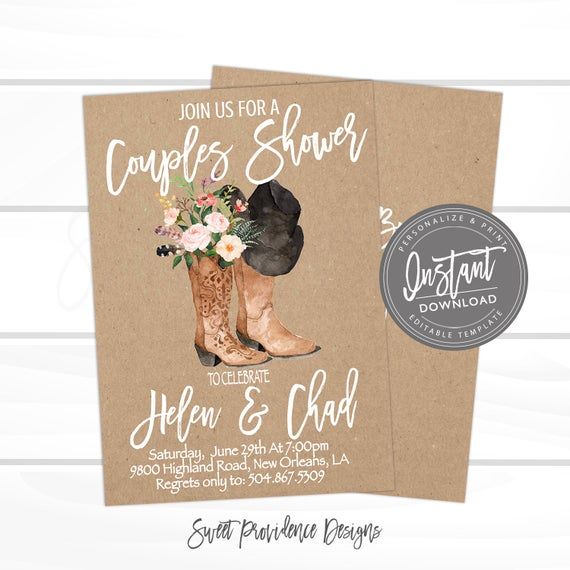 Country Couples Shower Invitation