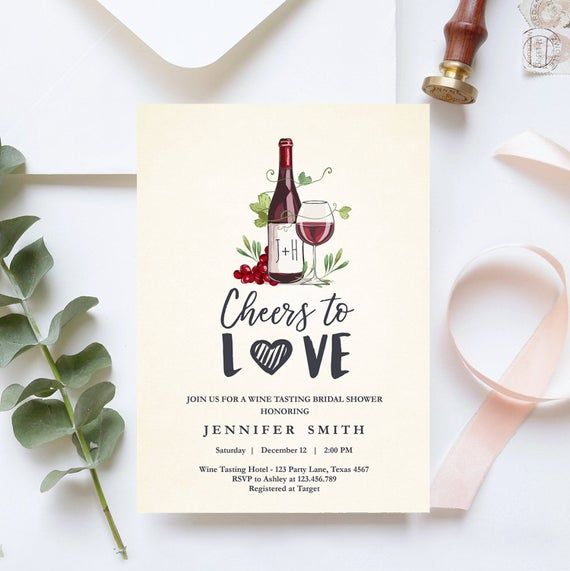 Wine Bridal Shower Invitation