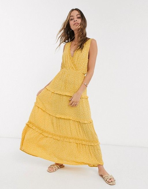 tiered jersey maxi dress