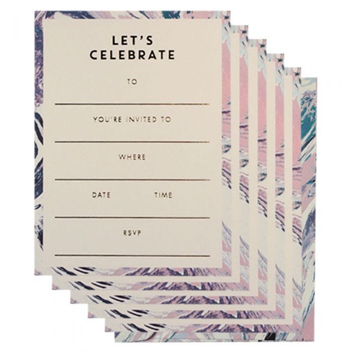 Marble foil invitations - pack of 10