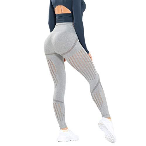 Womens Seamless Leggings Gym Butt Lift Compression Yoga Sport Pants Trousers UK 