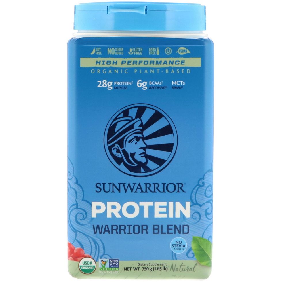 Sunwarrior - Warrior Blend, Plant Based, Raw Vegan Protein Powder with Peas & Hemp, Vanilla, 30 Servings, 26.4 Ounce