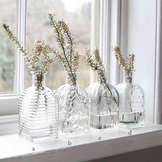 Pressed Glass Square Bottle Vase