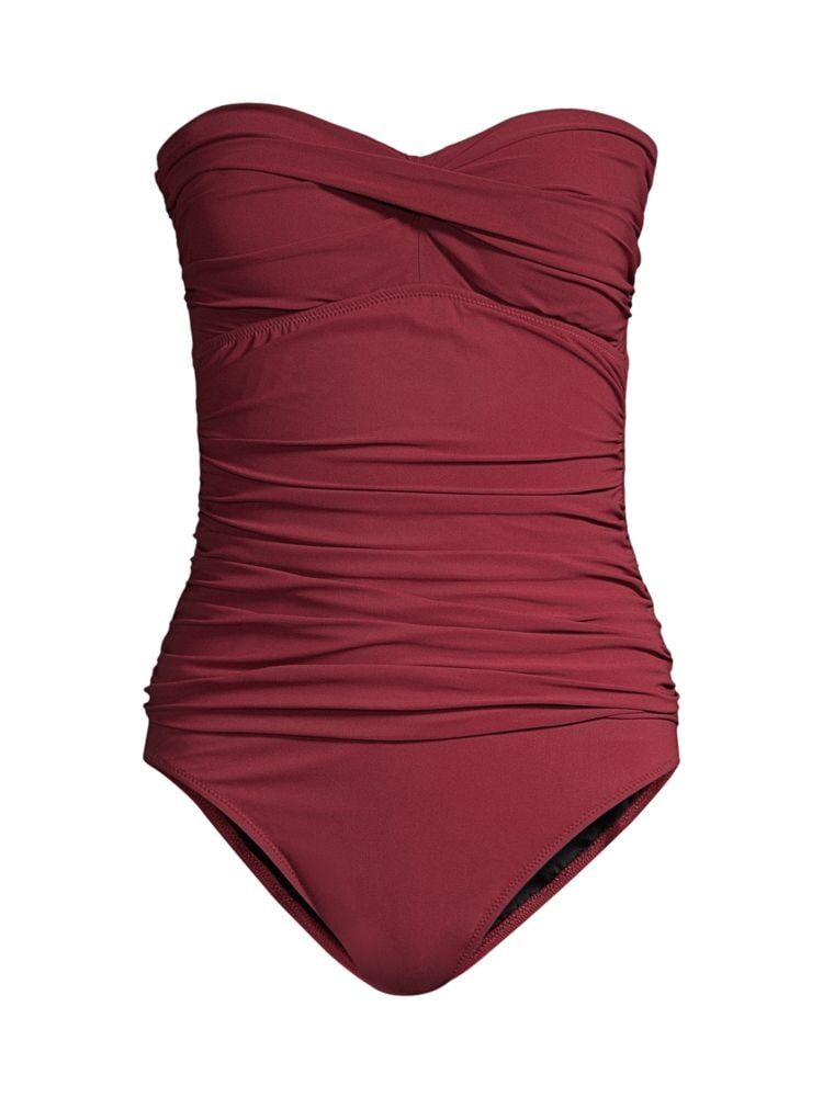 One-Piece Ruched Bandeau Swimsuit