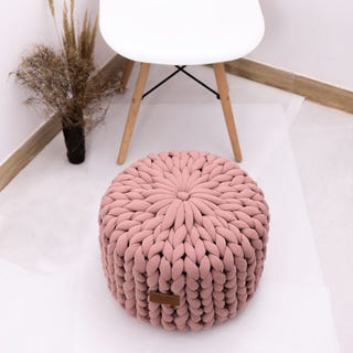 Pink Pillow Ottoman Pouffe