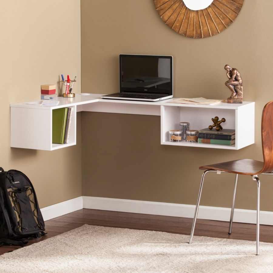 Wall Mounted Computer Desk Floating Corner Study Writing Table Laptop  Furniture 